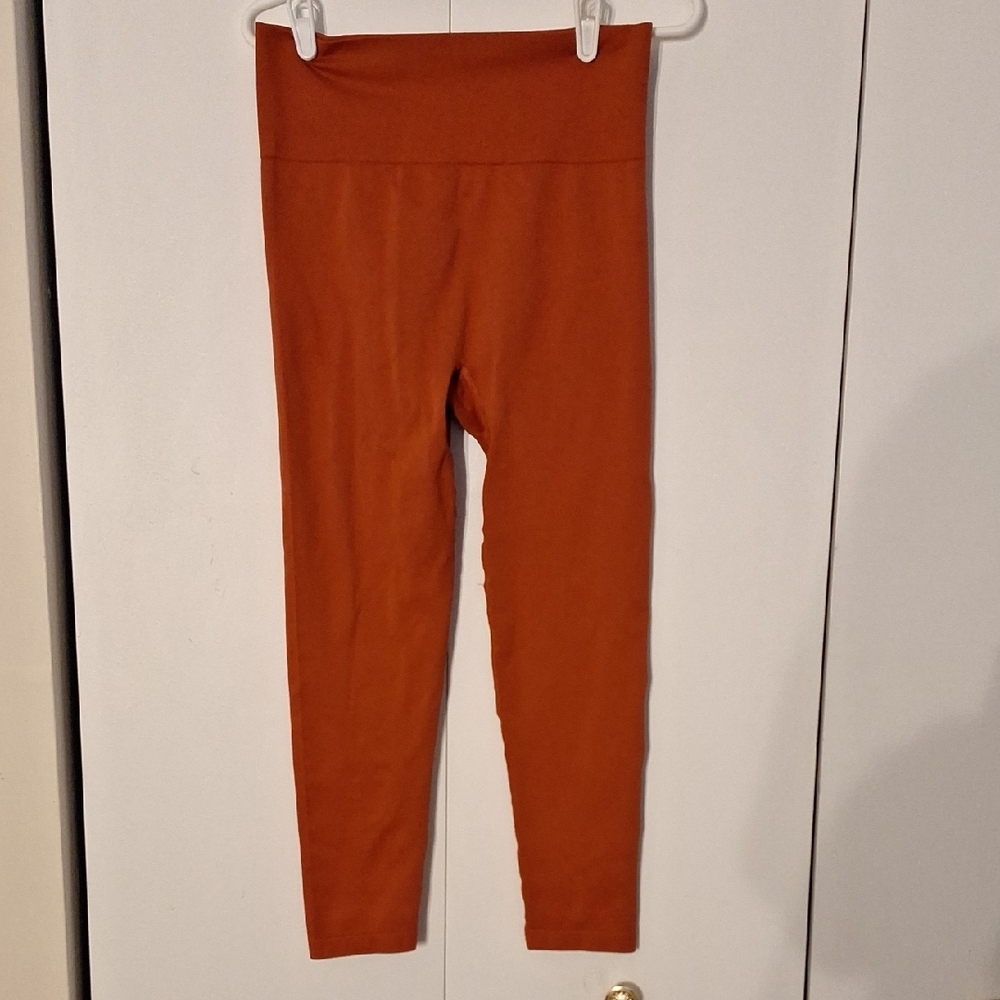 Rust Orange High-Waisted Leggings